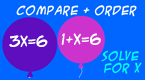 Solve for X - Balloon Pop ALgebra math game