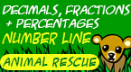 animal rescue percentages fractions decimals number line