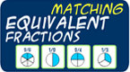 equivalent fractions - matching game